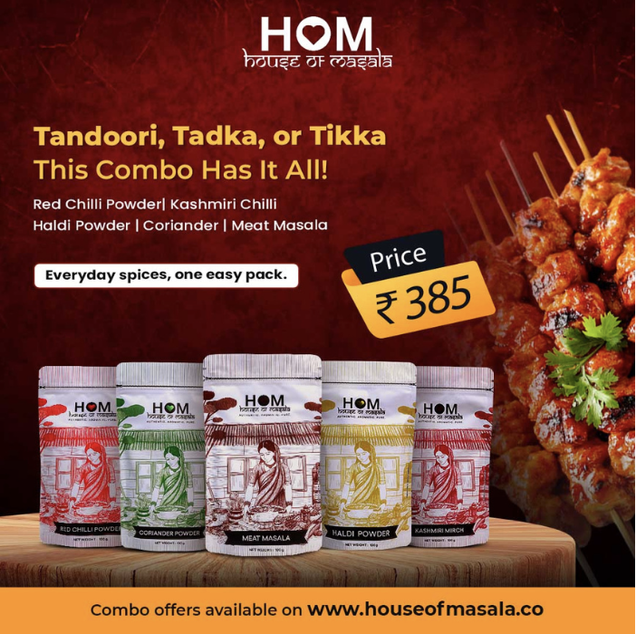 Tandoori Masala Bundle – Red Chilli Powder | Haldi Powder | Coriander Powder | Meat Masala | Kashmiri Mirch